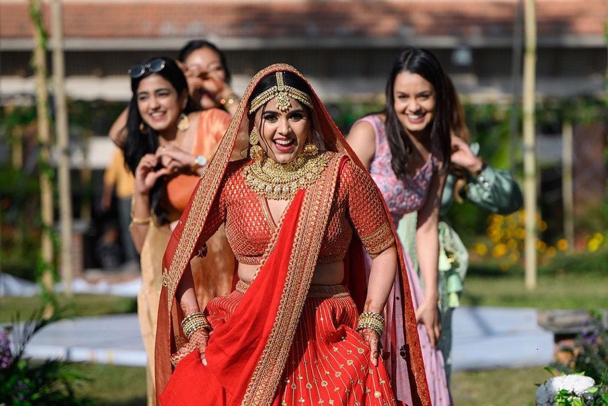 Aanchal laughing with her friends