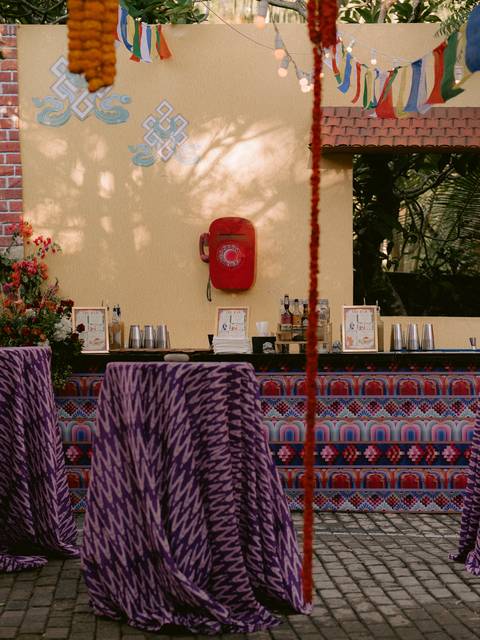 A Kathmandu-style bar stall built for the wedding
