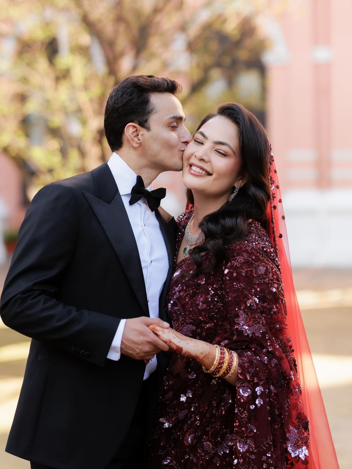 Ushma and her husband at the reception